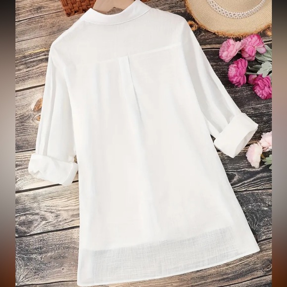 100% Organic Cotton Long Sleeve Shirt with Button Front - Picture 4 of 7